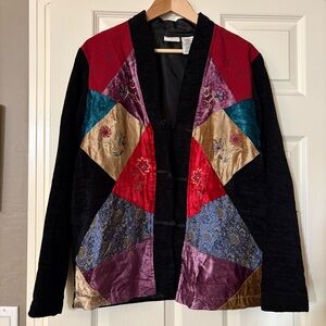 WHITE STAG Vintage Colorful Patchwork Jacket Size XL Cozy Whimsigoth Cardigan